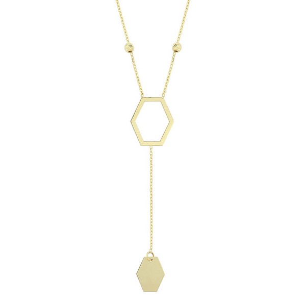 
	Gold Hexagon Design Necklace