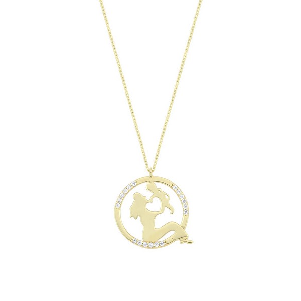 
	Gold Mother and Child Design Necklace, 