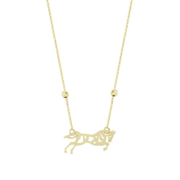 
	Gold Horse Design Necklace, 