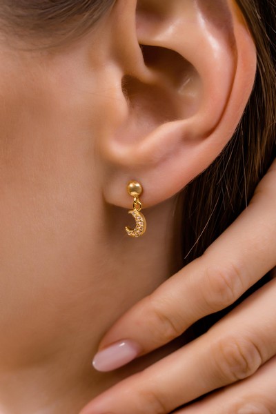 
	Gold Moon Design Earrings