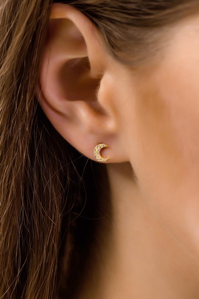 
	Gold Moon Design Earrings, 