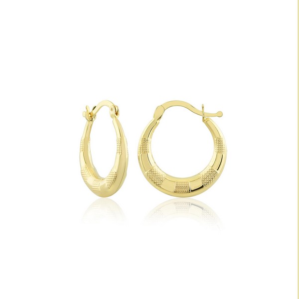 
	Gold Spotted Brilliant Hoop Earrings 17 mm