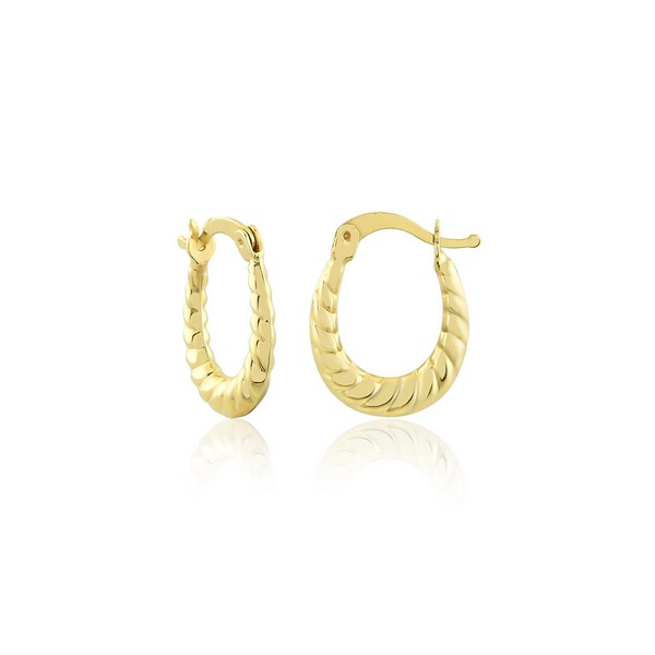 
	Gold Twist Minimal Hoop Earrings 14.5 mm  2.35 mm