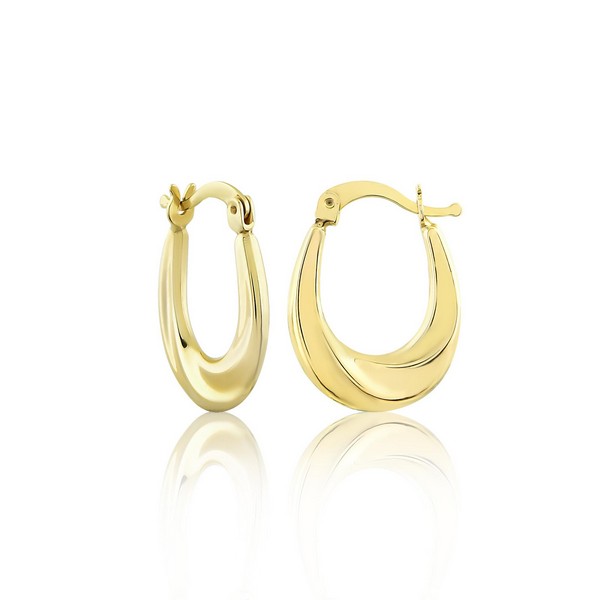 
	Gold Wavy Vertical Aesthetic Hoop Earrings 16.7 mm  2.3 mm, 