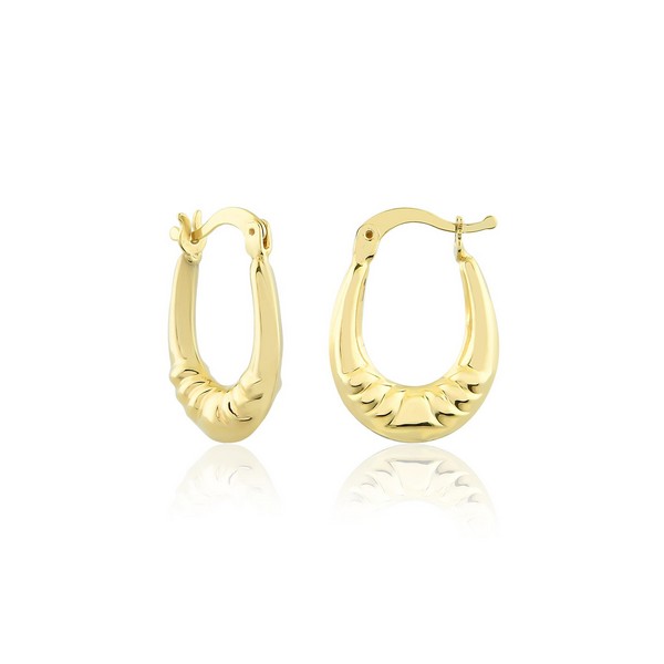 
	Gold Wavy Vertical Hoop Earrings 16.7 mm- 3.4 mm