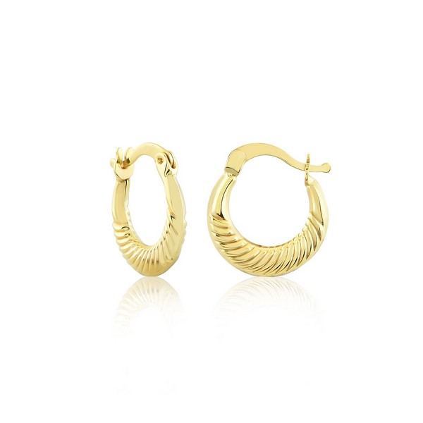 
	Gold Wave Hoop Earrings 12.30 mm  2.3 mm