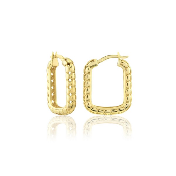 
	Gold Square Sequin Hoop Earrings