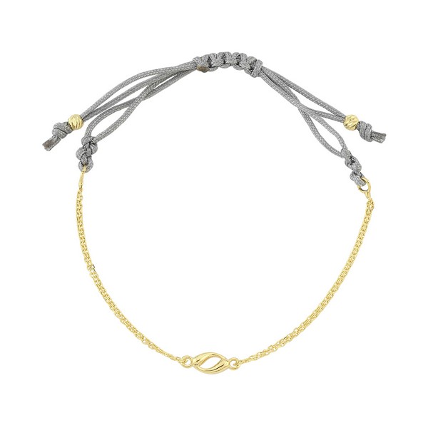 
	Gold Ellipse Design Gray Bracelet, 