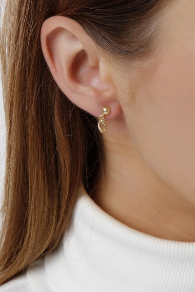 
	Gold Ellipse Design Earrings, 