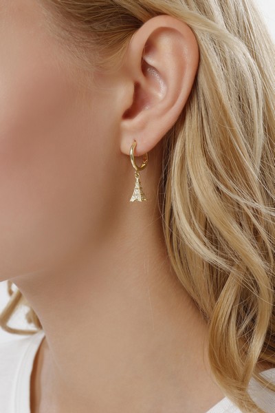 
	Gold Eiffel Design Earrings