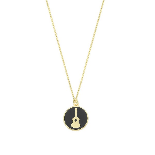 
	Gold Guitar Design Necklace, 