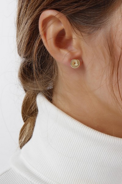 
	Gold Rose Design Earrings, 