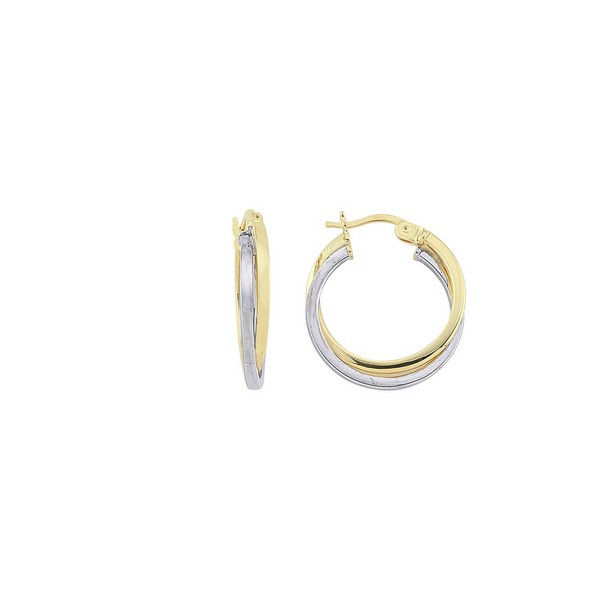 
	Gold Ring Double Color Earrings 20 mm-3.5 mm, 