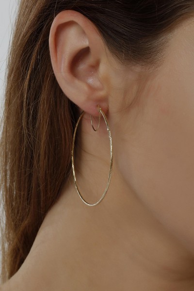 
	Gold Hoop Pen Earrings 53 mm – 1.2 mm
