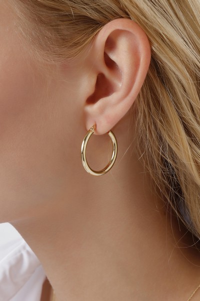
	Gold Hoop Earrings 27 mm-3 mm, 