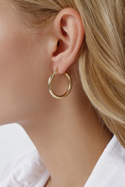 
	Gold Hoop Earrings 27 mm-3.4 mm, 