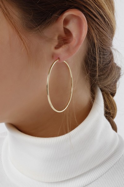 
	Gold Hoop Earrings 53 mm-2.60 mm