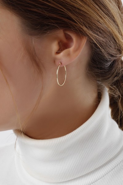 
	Gold Hoop Earrings 25 mm-1.2 mm, 