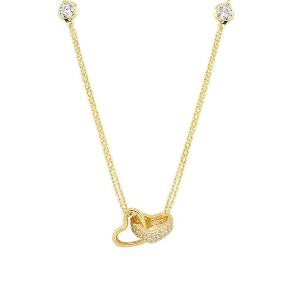 
	Gold Intertwined Heart Design Necklace, 