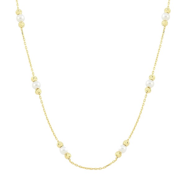 
	Gold Pearl and Dorica Design Necklace, 