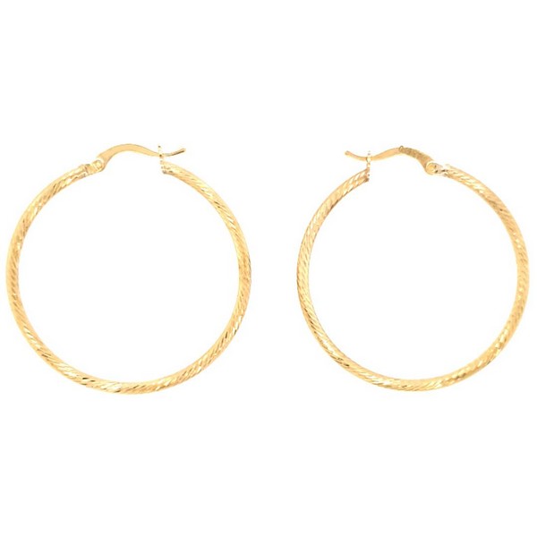 
	Shiny Hoop Earrings with Gold Pen 35 mm – 2 mm