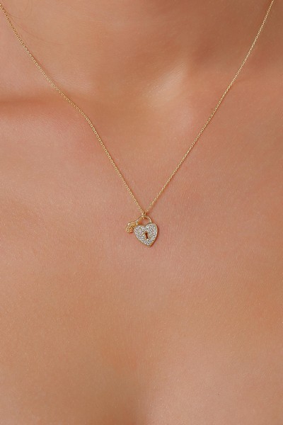 
	Gold Heart Design Necklace, 