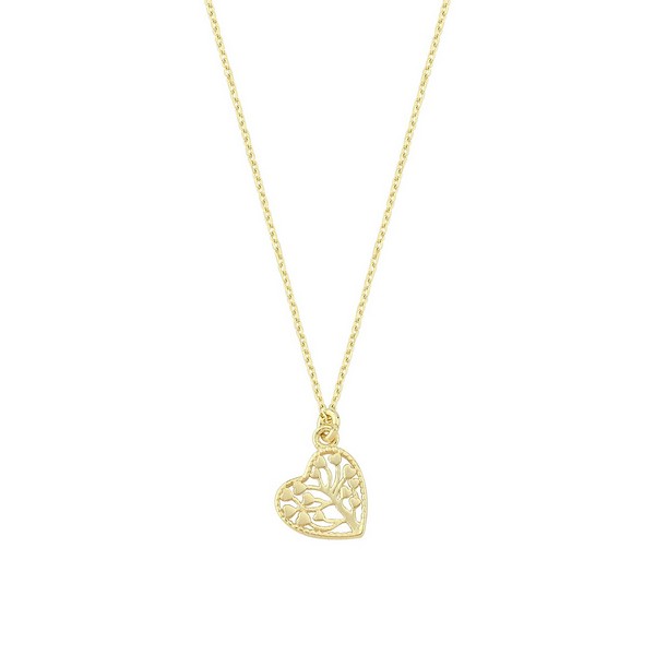 
	Gold Heart and Tree of Life Design Necklace, 