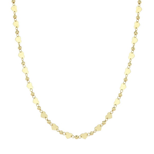
	Gold Heart Sequin Design Necklace