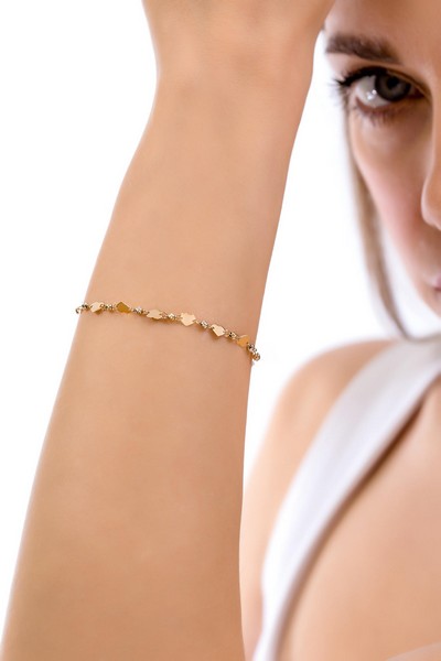 
	Gold Heart New Style Sequin Bracelet, 