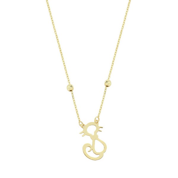 
	Gold Cat Design Necklace, 