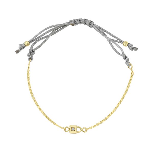 
	Gold Lock Design Gray Bracelet, 