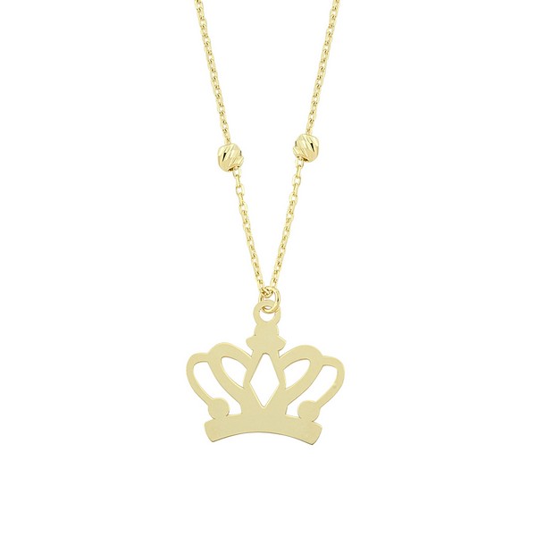 
	Gold Queen Crown Necklace
