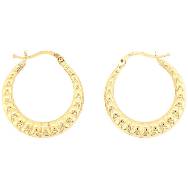 
	Gold Cubic Patterned Hoop Earrings 22 mm