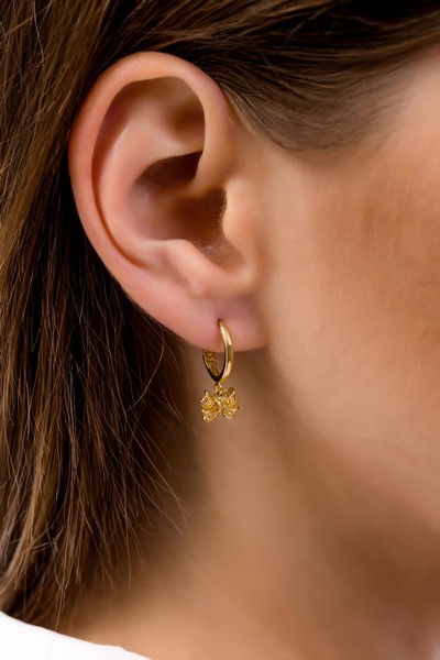 
	Gold Ribbon Design Earrings, 