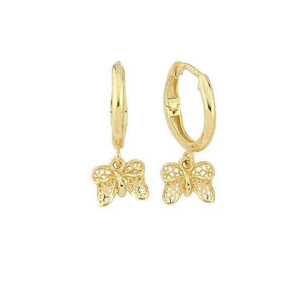 
	Gold Ribbon Design Earrings, 