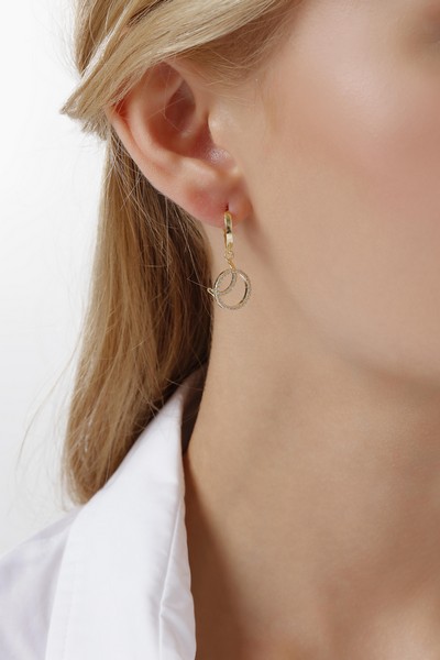 
	Gold Logos Design Earrings, 