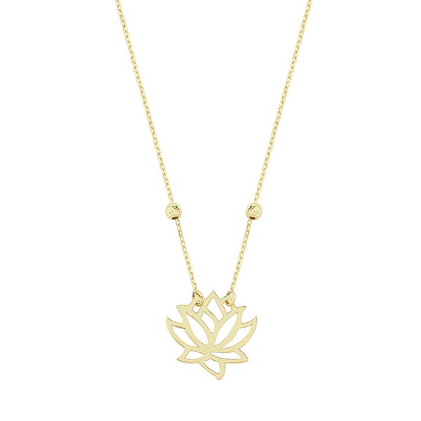 
	Gold Lotus Design Necklace, 