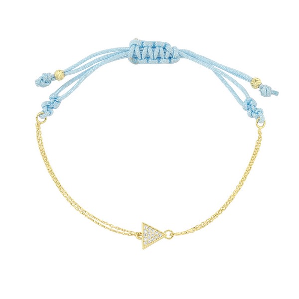
	Gold Minimal Mind Design Triangle Baby Blue Bracelet, 