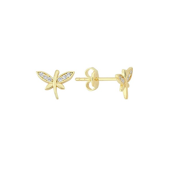 
	Gold Minimal Dragonfly Design Earrings