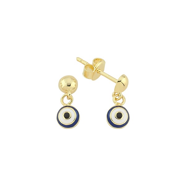 
	Gold Evil Eye Bead Design Earrings