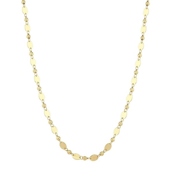 
	Gold Oval Sequin Design Necklace, 