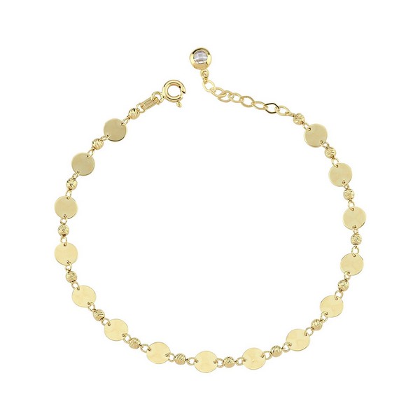 
	Gold Sequin Design Shiny Bracelet, 