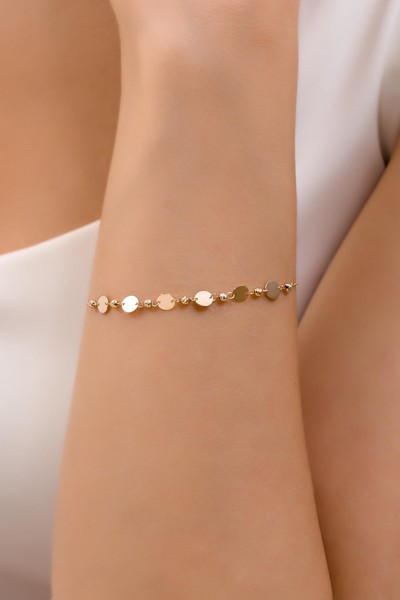 
	Gold Sequin Ball Chain Design Bracelet