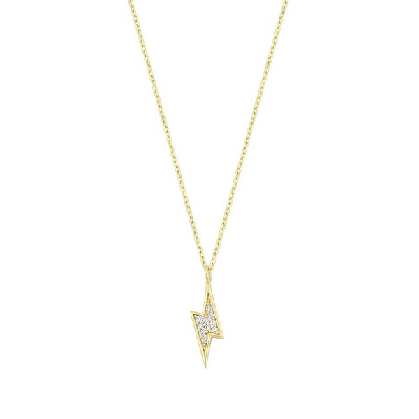 
	Gold Lightning Design Necklace, 