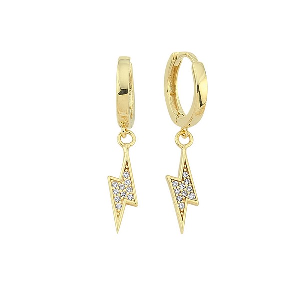
	Gold Lightning Design Earrings, 