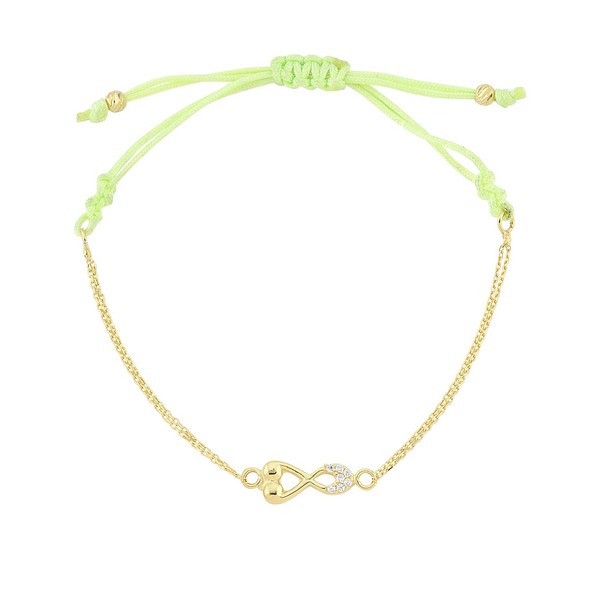 
	Gold Infinity Design Light Green Bracelet, 