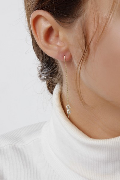 
	Gold Infinity Design Earrings, 