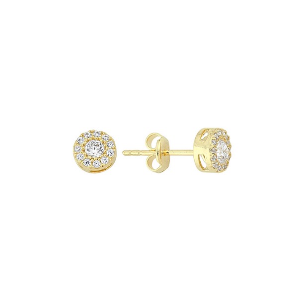
	Gold Solitaire Design Earrings, 