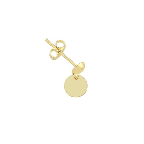 
	Gold Single Sequin Design Earrings, 