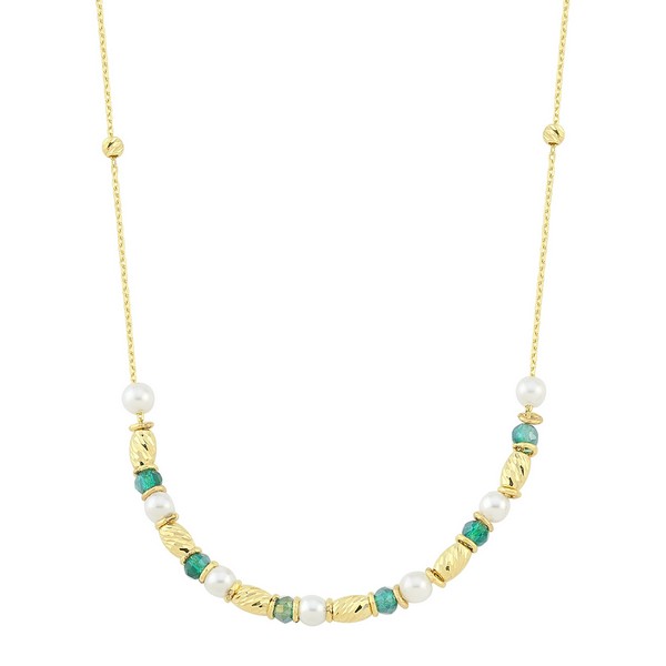 
	Gold Turquoise and Pearl Design Necklace, 